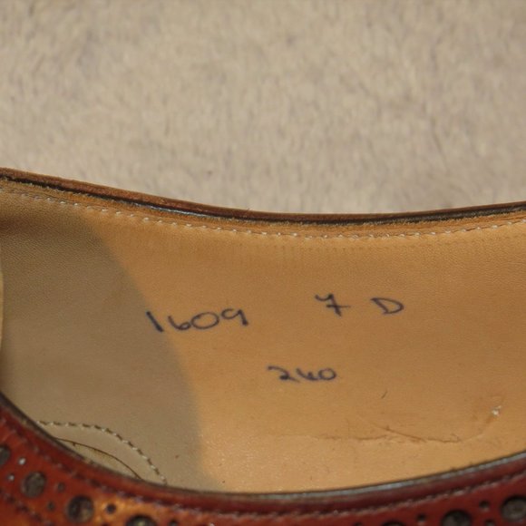Peal & Co x Crockett & Jones Raywood Brown Leather Brogue Loafer 7D NWB $700 main image 12